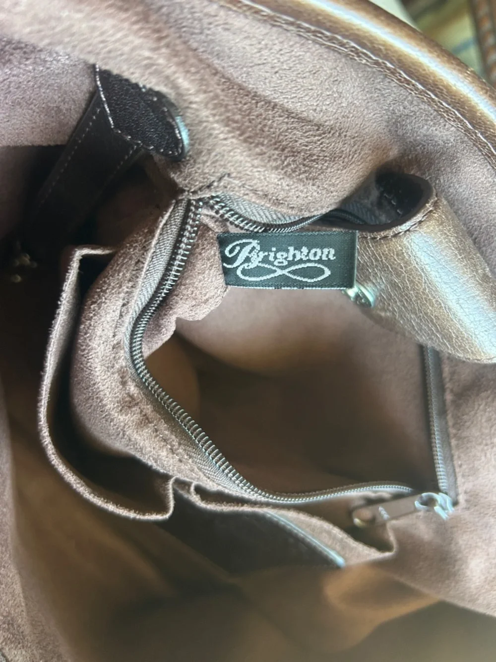 Vintage Brighton Woven Straw Tote Bag with Brown Leather Accents with Heart - Picture 9 of 10